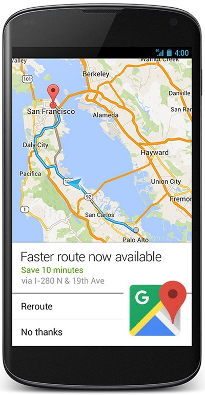 Phone with Google Maps app